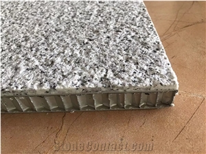 Bush Hammered Jilin White Granite Honeycomb Backed Panels