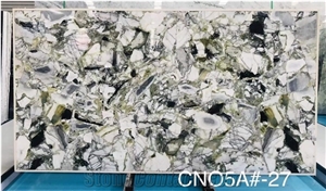 Natural Stone Ice Jade Marble Tiles  For Villa Decoration