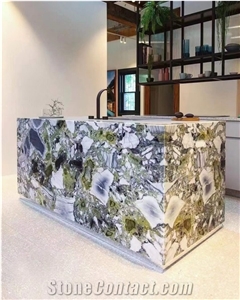 Natural Stone Ice Jade Marble Tiles  For Villa Decoration