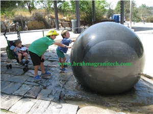 Black Granite Ball Water Fountain Globe