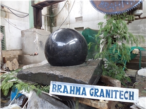 Gray Granite Stone Rolling Fountain Ball Sphere