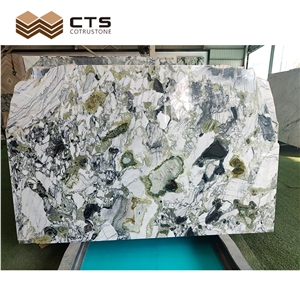 Chinese Style Ice Green Marble Slab Custom Indoor Decor Tile