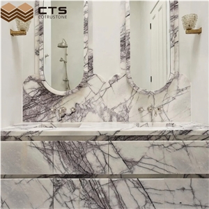 Nice Lilac White Marble Dining Table Wall Floor Marble Tile
