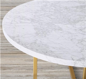 BIANCO CARRARA VITOLO CARVED ROUND DINING TABLE
