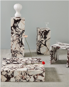 Factory Directly Calacatta Viola Marble Plinth Coffee Table
