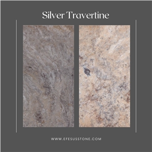 Silver Travertine Vein Cut
