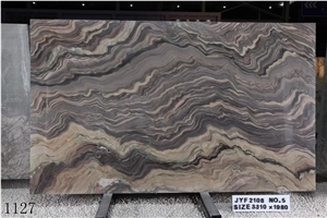 Brizil Fusion Quartzite Silk Road Slab In China Stone Market