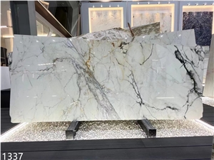 White Marble Calacatta Gold Extra Slabs With Golden Vien