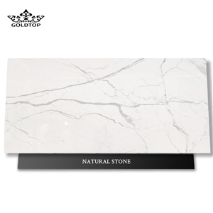 Goldtop Stone OEM/ODM Calacatta White Quartz Big Slab
