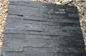Cultured Stone SY008 Black Quartzite For Wall Cladding Veneer