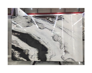 Bookmatched Panda White Marble Slabs