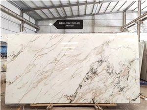 China Calacatta White Gold Vein Marble Slab For Wall