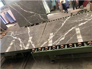 Italy Grey Marble Slab Bookmatch Polish For Wall