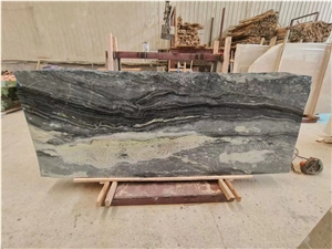 Italy Mars Green Marble Slab Bookmatch Polish For Wall