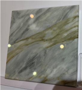 NEW SPECIAL LIGHT GREY WITH GREEN VEIN MARBLE TILES
