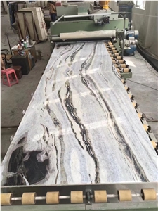 White Blue Marble With Green Vein Bookmatch Slab For Wall