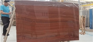 China Red Serpeggiante Marble Slab