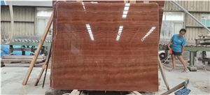 China Red Serpeggiante Marble Slab