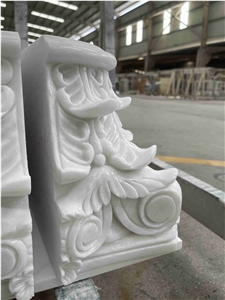 Oriental White Marble Column Capital