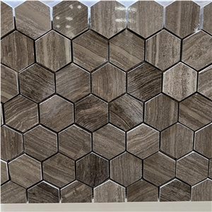 Mosaique Marble And Wood Mosaic Tile For Floors