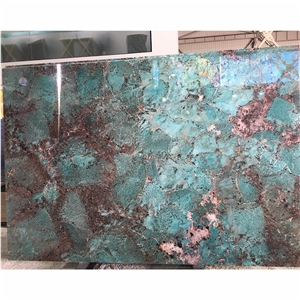 Natural Luxury Amazon Green Quartzite Slab For Interior Wall