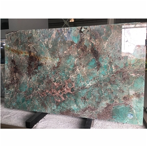 Natural Luxury Amazon Green Quartzite Slab For Interior Wall