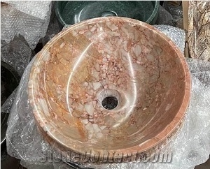 Pink Marble Basin Bowl Washing Sink
