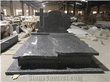 Polished Black Natural Granite Gravestone Tombstone