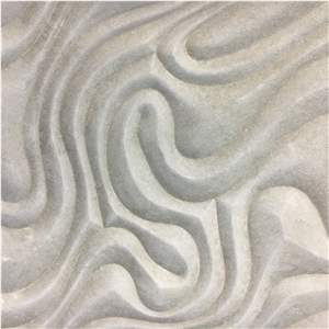 3D Carved Stone High Relief Panel Marble Calacatta Wall Tile
