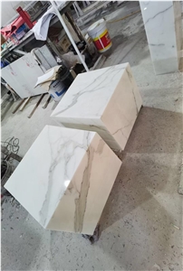 Marble Plinth Block Coffee Table White Beauty Art Side Table