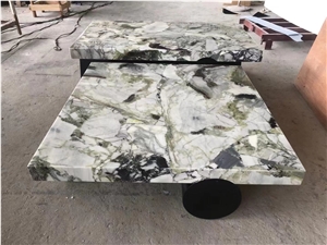 Marble White Beauty Coffee Table With Metal Base Furniture