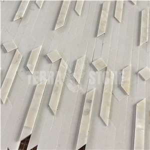 3D Waterjet Mosaic Thassos Crystal Marble Peal Shell Tiles