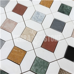 Colorful Marble Mosaic Geometry Pattern Square Mosaics Tile
