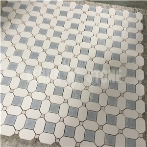 Geometry Design Azul Argentina Blue Marble Mosaic Tile