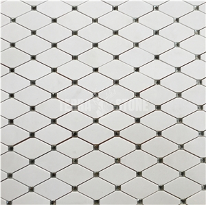 Luxury Backsplash Wall Long Octagon Mosaic Tile With Glass