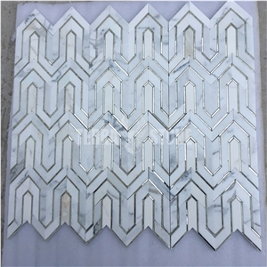 Marble Customized Natural Glass Wall Tile Waterjet Mosaic
