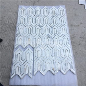 Marble Customized Natural Glass Wall Tile Waterjet Mosaic
