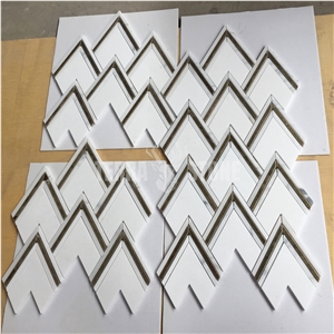 Waterjet Marble Mosaic Triangle Design Shower Wall Tile
