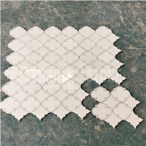 Waterjet Mosaic Lantern Design Marble Shell Mosaics Tiles