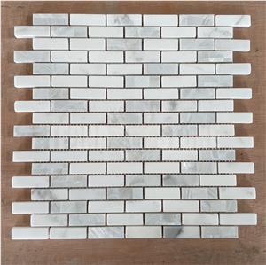 White Marble Mosaic Subway Mother Pearl Shell Wall Tile