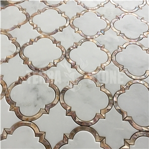 White Marble With Mother Pearl Of Shell Mosaic Tile Lantern