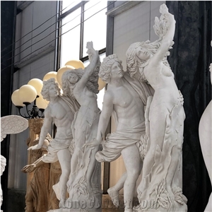 Apollo And Daphne White Marble Carving Stone Sculpture