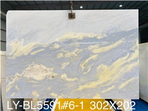 High Quality Polished Azul Lagoa Marble Slab For Wall Floor