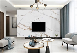 Calacatta Gold Artificial Porcelain Stone Slabs For Wall