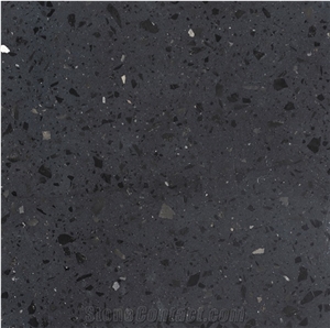 Black Pearl Artificial Stone Black Terrazzo Floor Wall Tiles