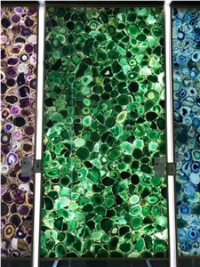 Green Agate Semiprecious Slab -Crystal Quartz -Semi Precious