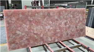 Pinky Crystal Agate Stone Slabs ,Semiprecious Pink Slabs