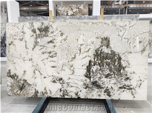 Branco Alpinus White Brazil Granite Slabs Feature Wall