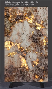 Brown Patagonia Quartzite, Backlit Patagonia Slabs