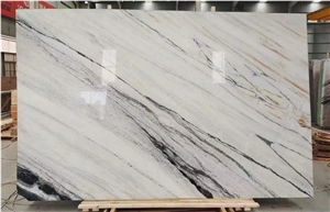 Dior White Marble, Pure White With Black Veins Marble Slabs